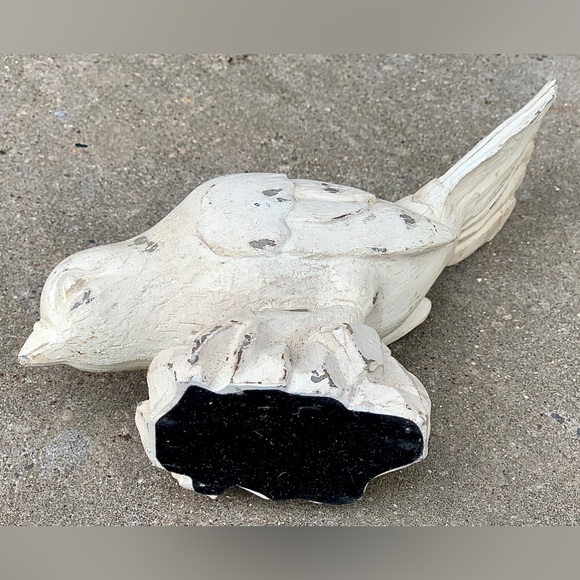 Vintage Whitewashed Antiqued Composite Resin Decorative Bird Statue Figurine - Picture 13 of 14